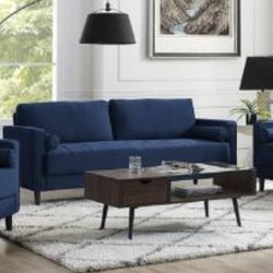 Like New! Blue MCM Couch 