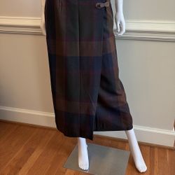 Lauren Ralph Lauren Blue and Red Midi Pencil Skirt