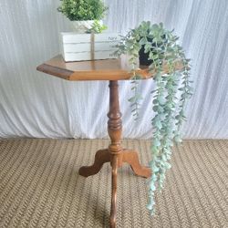 Vintage Wood Octagon Table For Sale 