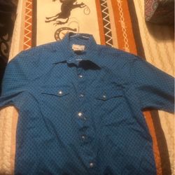 Vintage Wrangler Pearl Snap Size L 