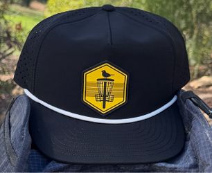 Mustard Shield Rope Disc Golf Hat - Black