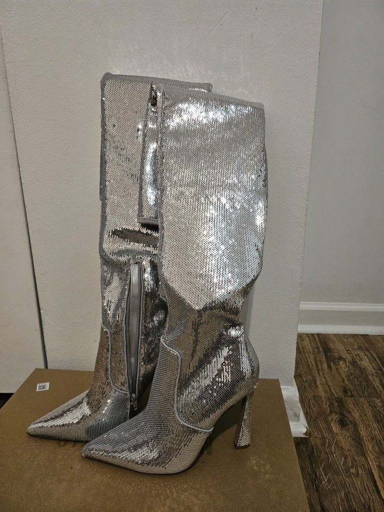 Steve MADDED Sequins Over The Knee Boots 7 5