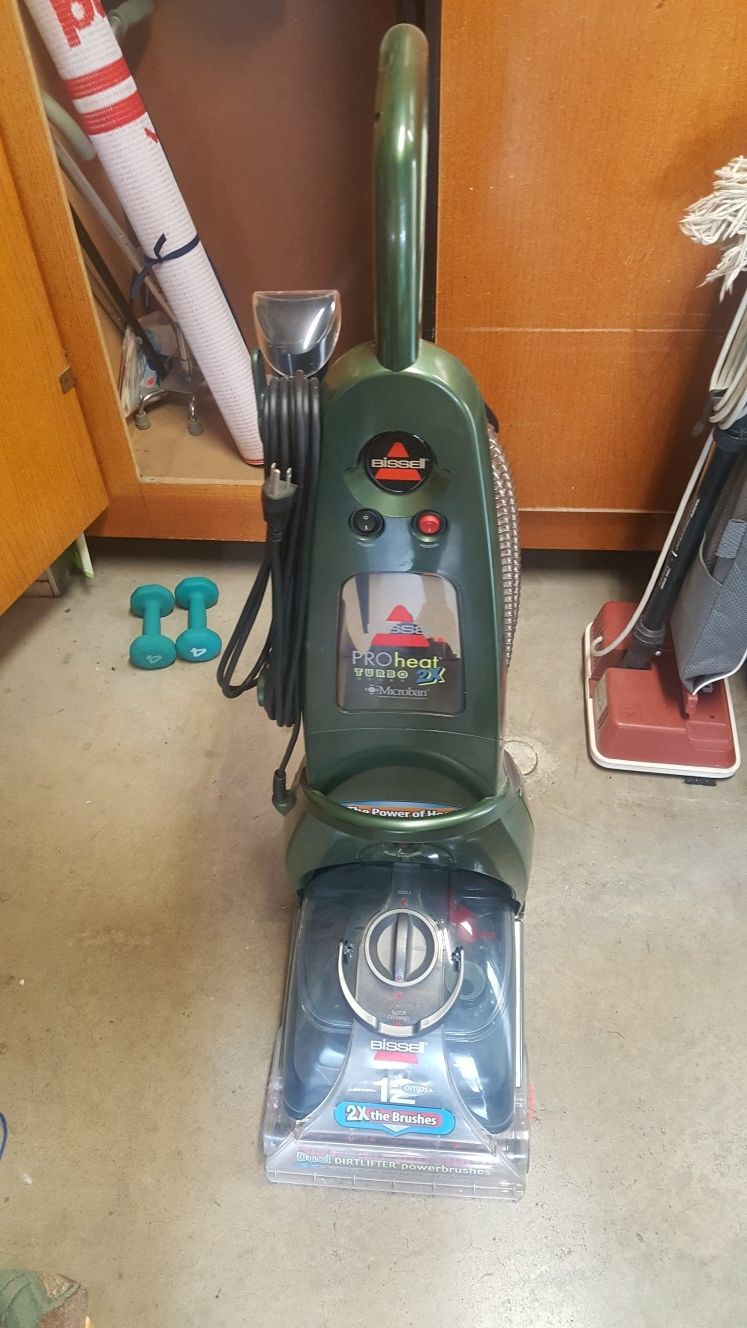 Bissell proheat turbo 2x outMicriban carpet cleaner.