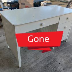 (Gone) White Desk With Cabinets ((((Free))) 
