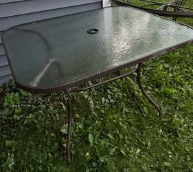 Outdoor Patio Table with Glass Top