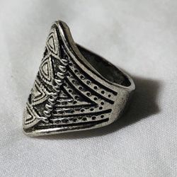 Sterling Silver Geometric Aztec Tribal Ring Size 5