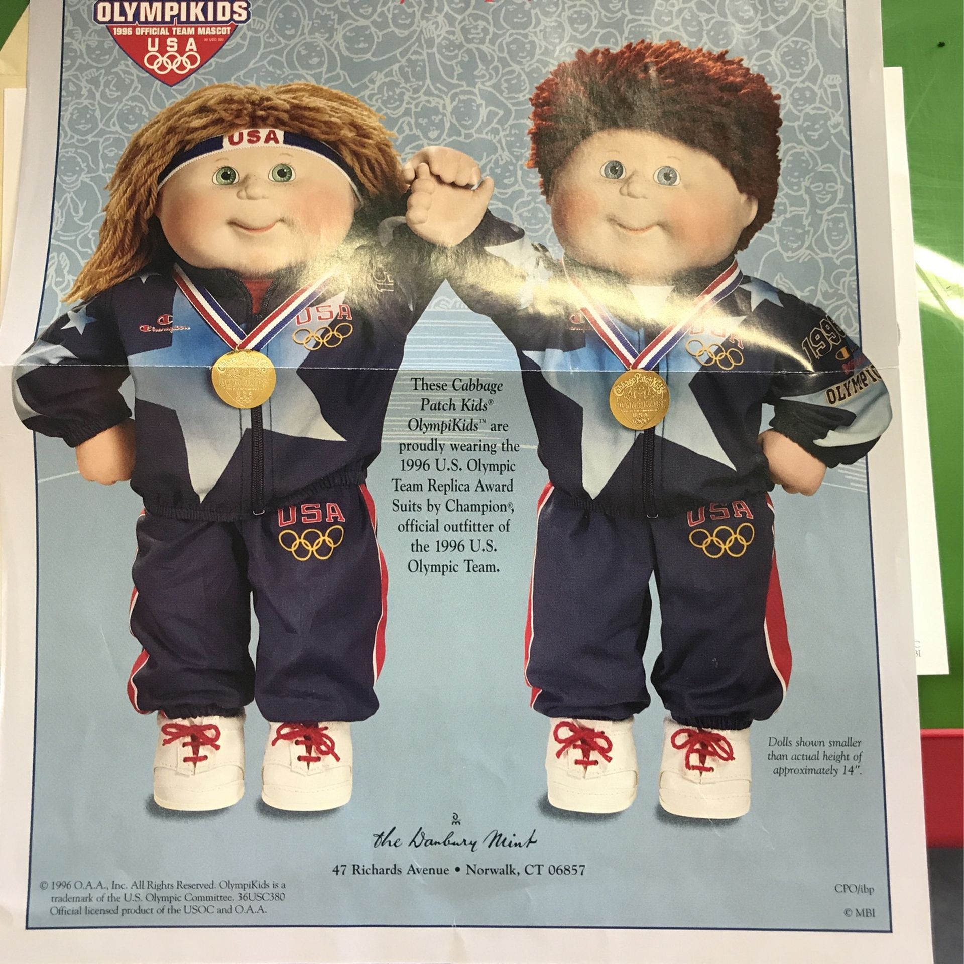 Vintage Danbury Mint 1996 Cabbage Patch Olympikids Dolls