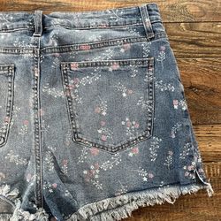 Celebrity Pink Floral Blue Jean Shorts