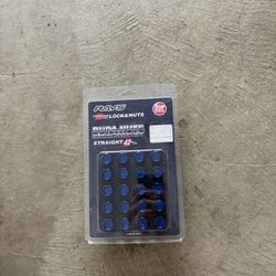 VOLK RACING RAYS STRAIGHT L42 DURA WHEELS LOCK LUG NUTS 12X1.5 1.5 RIM BLUE