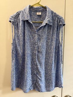 Croft & Borrow sleeveless button-down blouse, size L