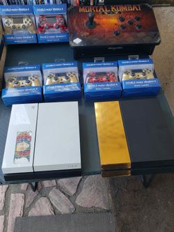 $160! Per PS4 500GB & 2 Controller No Games extra is extra $$$. Trade are welcome. Slide to see all Games & stuff with prices. All works 100%