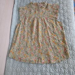 Green Floral Size L Monteau Top