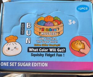 Dumpling Rainbow Mystery Squishy Bun Sugar Edition Box (12 Buns) Dumplings