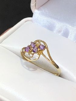 SOLID GOLD AMETHYST RING