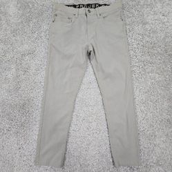 Projek Raw Pants Mens 34 (Fits 32x27.5) Gray Chino Performance Tapered
