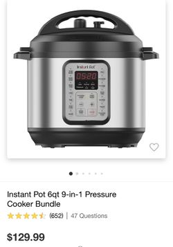 Instant Pot 6qt 9 in 1 Pressure Cooker Bundle for Sale in