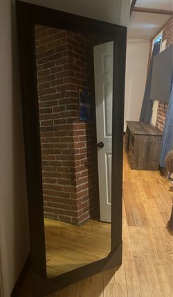 Large Black Full-Length Floor Mirror