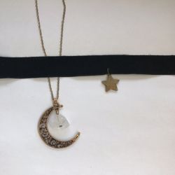 Star and moon necklace and choker