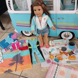 American Girl Doll Joss Volkswagen Bus. and Doll Joss .