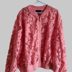 Lane Bryant Pink Lace Jacket 