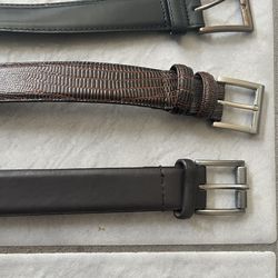 Leather Belts set of 3 include LL Bean size 42