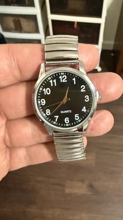 Quartz Watch with Silver Stretch Band