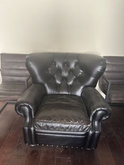 Restoration Hardware Leather Sofa Chair Couch