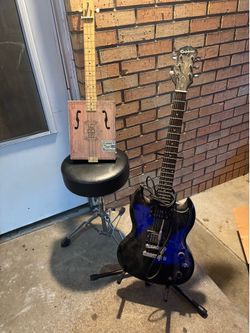 Drums set and guitars