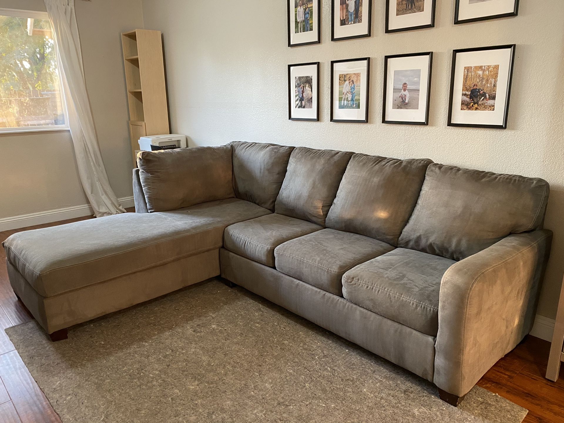 Gray couch with chaise