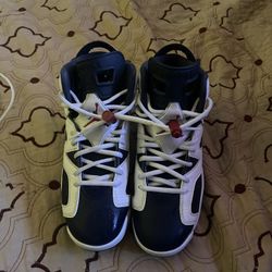 White And Blue Jordans 6