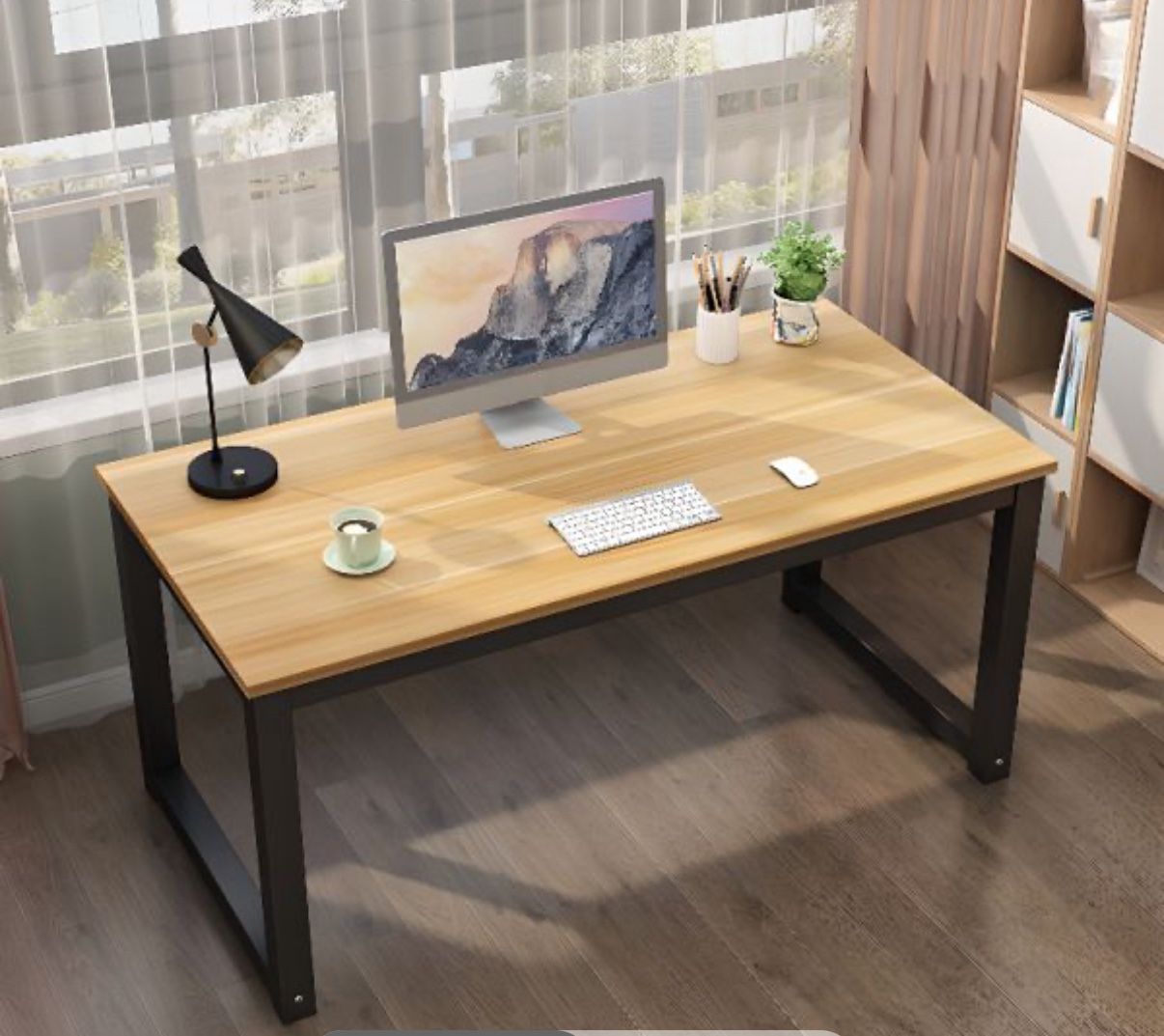 Computer Desk With H Shape Metal Base