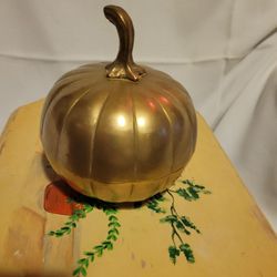Vintage Brass Pumpkin Trinket/Storage Container 