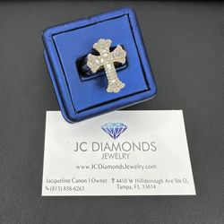 Ring Cross Unisex 10k Diamonds 💎 Real 