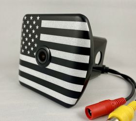 HitchVision Hitch Backup Camera Black & White Flag Truck Jeep Wrangler F150 Ram Silverado 1500 F JK JL YJ TJ CJ FJ Bronco Tahoe Rubicon
