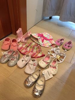Baby Girl’s Size 1 & 2 Shoes and Sunhats