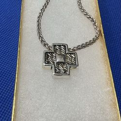 Napier Silver Toned Cross Necklace