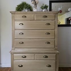 Pottery Barn Inspired Solid Oak Tall Dresser 