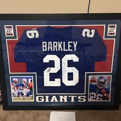 Saquon Barkley Signed And Framed Jersey JSA