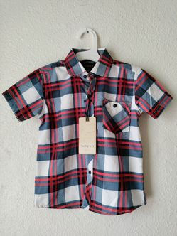 Nomad Kids Button Up Plaid Shirt Boy's Size 4-5 New