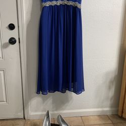 Evening Party Dress Size M Fits Size 6-8 And Heels Size 9/12