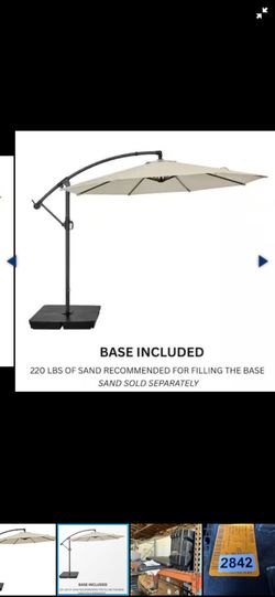 Offset Cantilever Patio Umbrella with Base