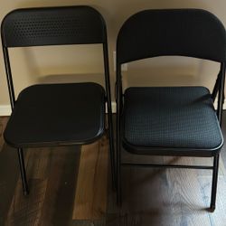 2 Black Folding Chairs 20$