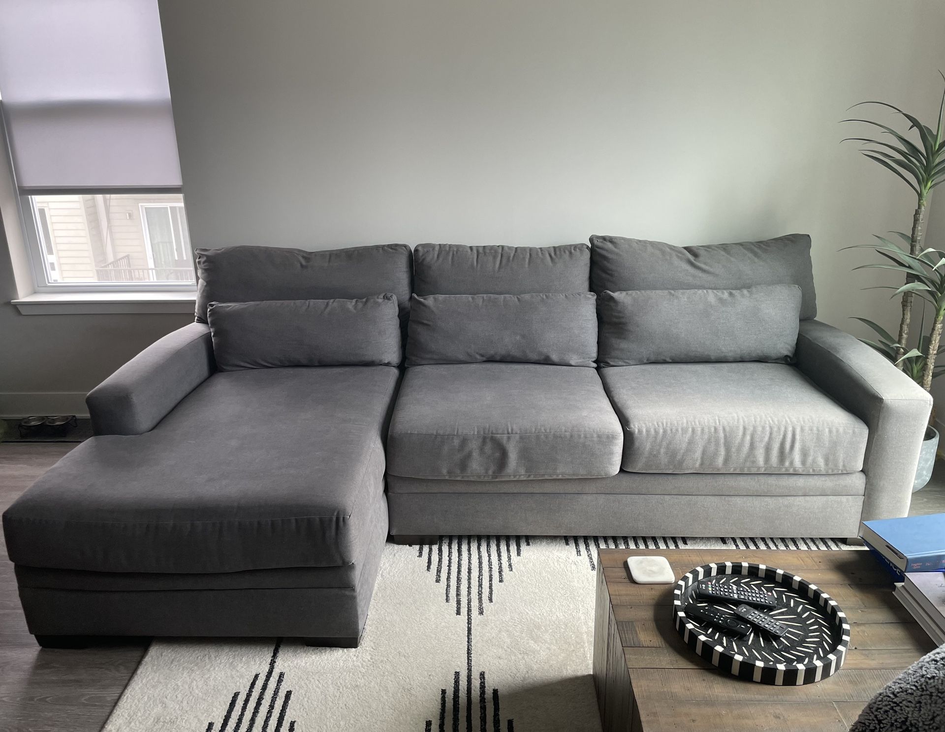 Value City Furniture “Winston” 2 Piece Sectional With Chaise