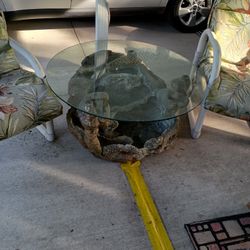 Cement Fountain With Glass Top