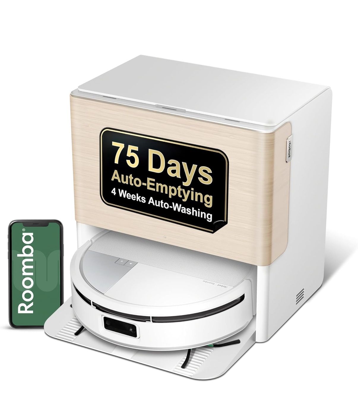 iRobot Roomba Max 705 Combo Robot Vacuum & Mop + AutoWash Dock – Extending Self-Cleaning Roller Mop, Retractable Mop Cover, Dual Brushes, Self-Empties