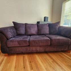 Very Clean Black Microsuede Couch 