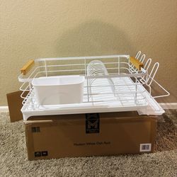 Brand New Member's Mark Modern Dish Rack With Utensil Caddy And Glassware Holder