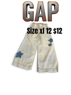 Gap Kids Wide-Leg Denim Pants Size XL 12❤️❤️M17 081426