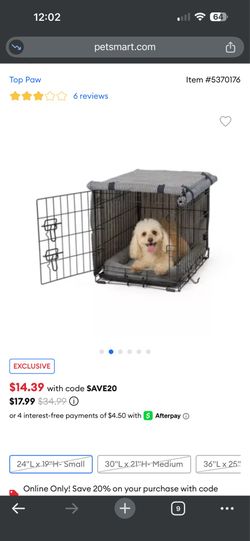 Top paws dog crate cover