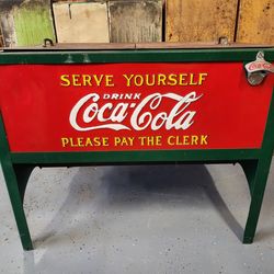 Antique Coca-Cola Cooler Soda Pop Chest Original Mancave Patio